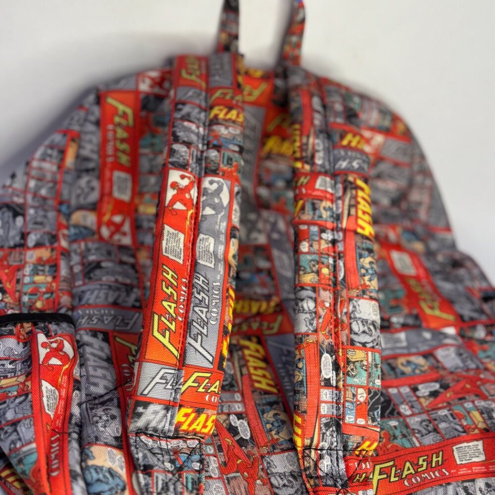 Dc Comics The Flash Backpack Comic Print Red Gray… - image 3